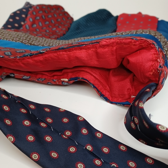 Handmade Vintage Silk Tie Purse Unique Craft Made Hand Bag OS Unisex - Picture 9 of 11